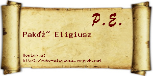 Pakó Eligiusz névjegykártya